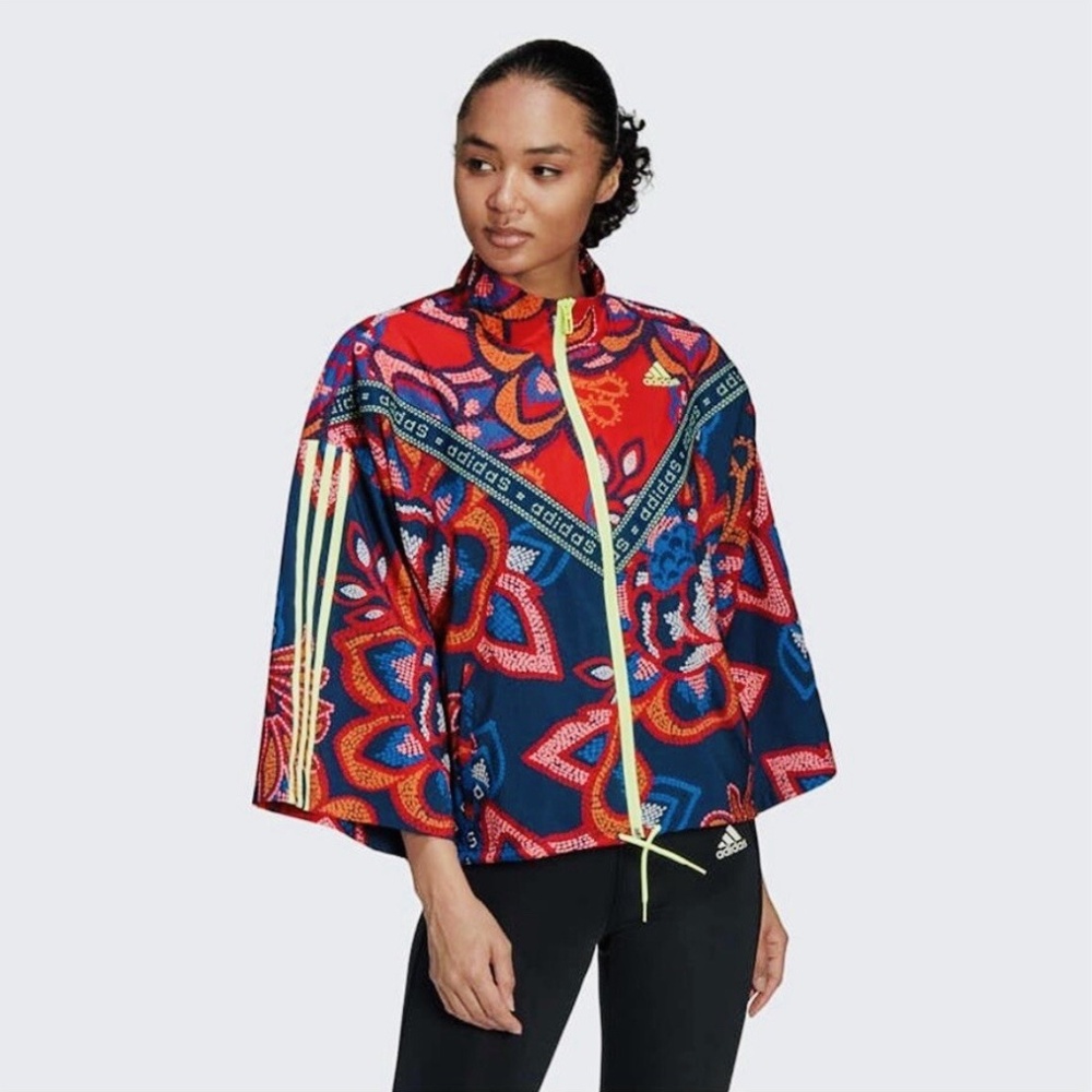 FARM Rio Multicolor Floral-Print Zip Front Sweatshirt